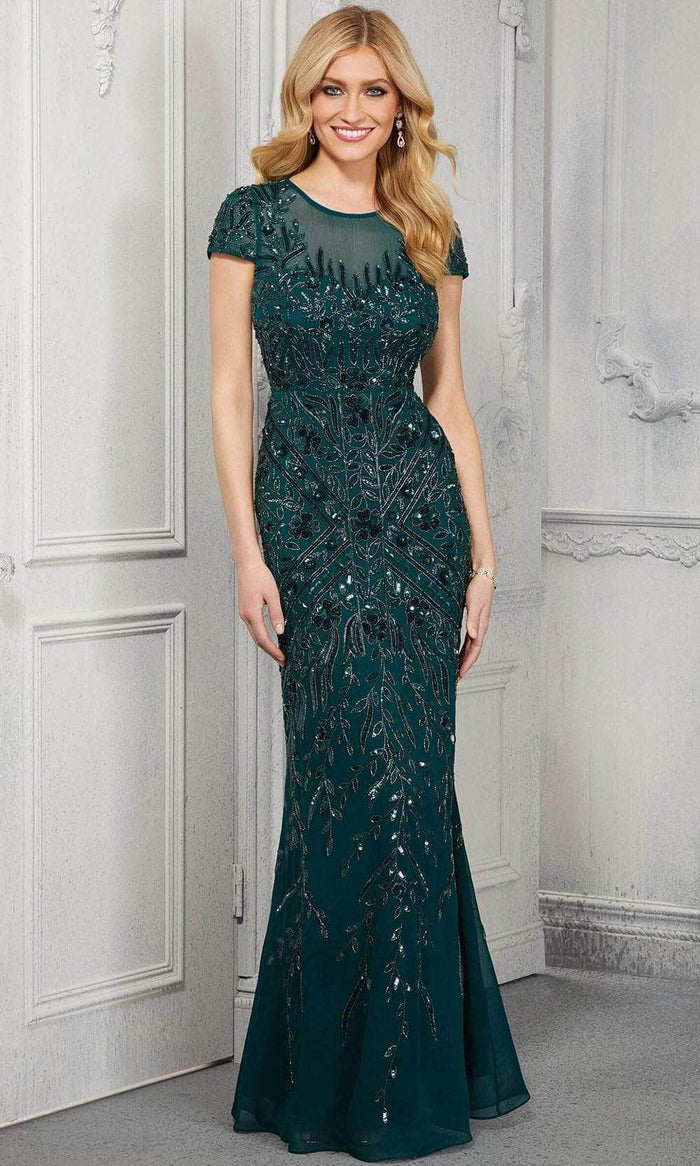 MGNY By Mori Lee 72426SC - Keyhole Back Beaded Evening Dress Evening Dresses 10 / Emerald