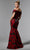 MGNY by Mori Lee 72924SC - Floral Mermaid Evening Dress Evening Dresses 4 / Black/Navy