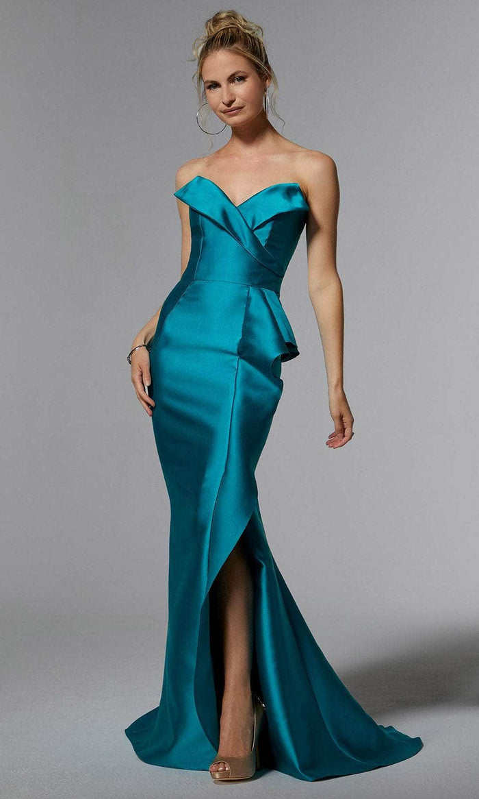 MGNY by Mori Lee 72927 - Strapless Satin Evening Gown Evening Dresses 00 / Jade