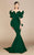 MNM Couture - 2328 Peplum Off-Shoulder Mermaid Evening Gown Evening Dresses 0 / Green