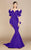 MNM Couture - 2328 Peplum Off-Shoulder Mermaid Evening Gown Evening Dresses 0 / Purple