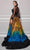 MNM Couture F02825 - High Neck Printed A-Line Evening Gown Evening Dresses