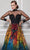 MNM Couture F02825 - High Neck Printed A-Line Evening Gown Evening Dresses