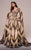 MNM Couture F02862 - Printed Long Cape Sleeve Evening Gown Mother of the Bride Dresses