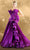 MNM Couture F02867 - Pleated Ribbon Evening Gown Formal Gowns 4 / Purple