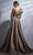 MNM COUTURE G1260 - Glittered Scrunched Top A-line Gown Prom Dresses