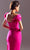 MNM Couture G1512 - Ruffle Detailed Plunging V-Neckline Evening Dress Evening Dresses 10 / Fuchsia