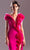 MNM Couture G1512 - Ruffle Detailed Plunging V-Neckline Evening Dress Evening Dresses 10 / Fuchsia