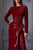 MNM Couture - K3850 Long Sleeve Bateau Neck Gown Evening Dresses 14 / Burgundy