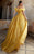 MNM Couture K3942 - Feather Detailed Off Shoulder Evening Dress Prom Dresses 4 / Yellow