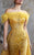 MNM Couture K3942 - Feather Detailed Off Shoulder Evening Dress Prom Dresses 4 / Yellow