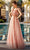 MNM Couture M1098 - Feather Trimmed Evening Gown Formal Gowns 0 / Nude