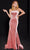 MNM COUTURE N0526 - Velvet Strapless Evening Gown With Cape Special Occasion Dress