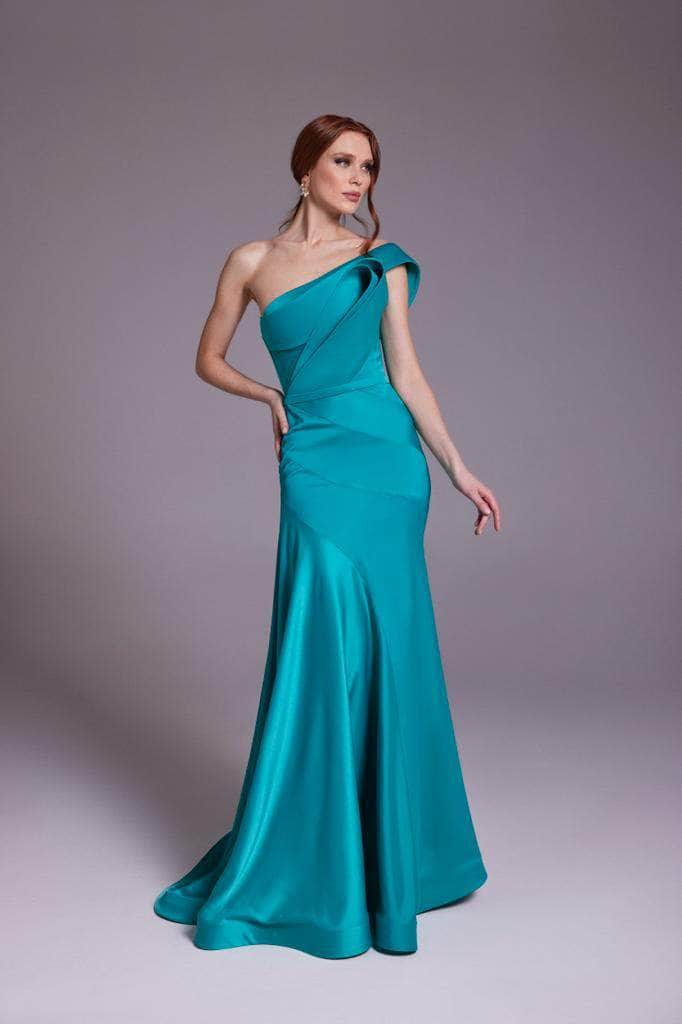 MNM COUTURE N0543 - One-Shoulder Satin Silk Gown Special Occasion Dress