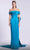 MNM Couture N0589 - Draped Bow Evening Dress Formal Dresses 4 / Turquoise