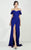 MNM Couture - Ruffled Off-Shoulder Sleeve Sheath Dress G0665 Evening Dresses 4 / Royal Blue