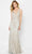 Montage by Mon Cheri 122904 - Metallic V-Neck Evening Dress Evening Dresses 4 / Stone