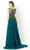 Montage by Mon Cheri - 220939 Jewel Neck Beaded Illusion Bodice Mother of the Bride Gown Evening Dresses 14 / Dark Green