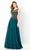 Montage by Mon Cheri - 220939 Jewel Neck Beaded Illusion Bodice Mother of the Bride Gown Evening Dresses 14 / Dark Green