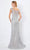 Montage by Mon Cheri - 221968 Embroidered Off Shoulder Evening Dress Mother of the Bride Dresses 14 / Gray/Nude