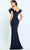 Montage by Mon Cheri M503 - Ruffled Neck Sheath Formal Dress Mother of the Bride Dresses 14 / Navy