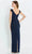 Montage by Mon Cheri M536 - Peplum Deep V-Neck Evening Gown Evening Dresses 12 / Navy