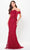 Montage by Mon Cheri M907 - Draped Off Shoulder Evening Dress Evening Dresses 4 / Wine