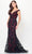 Montage by Mon Cheri M909 - Lace Overlaid Evening Dress Evening Dresses 4 / Black/Wine
