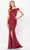 Montage by Mon Cheri M910 - Rosette Brocade Evening Dress Evening Dresses 4 / Garnet