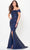 Montage by Mon Cheri M910 - Rosette Brocade Evening Dress Evening Dresses 4 / Navy