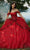 Mori Lee 34103 - Rhinestones Trim Tulle Ballgown Ball Gowns 00 / Red