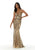 Mori Lee - 43032 Patterned Sequins on Net Evening Dresses 00 / Nude Gold