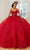 Mori Lee 60206 - Spaghetti Strap Quinceanera Ballgown Quinceanera Dresses 00 / Scarlet