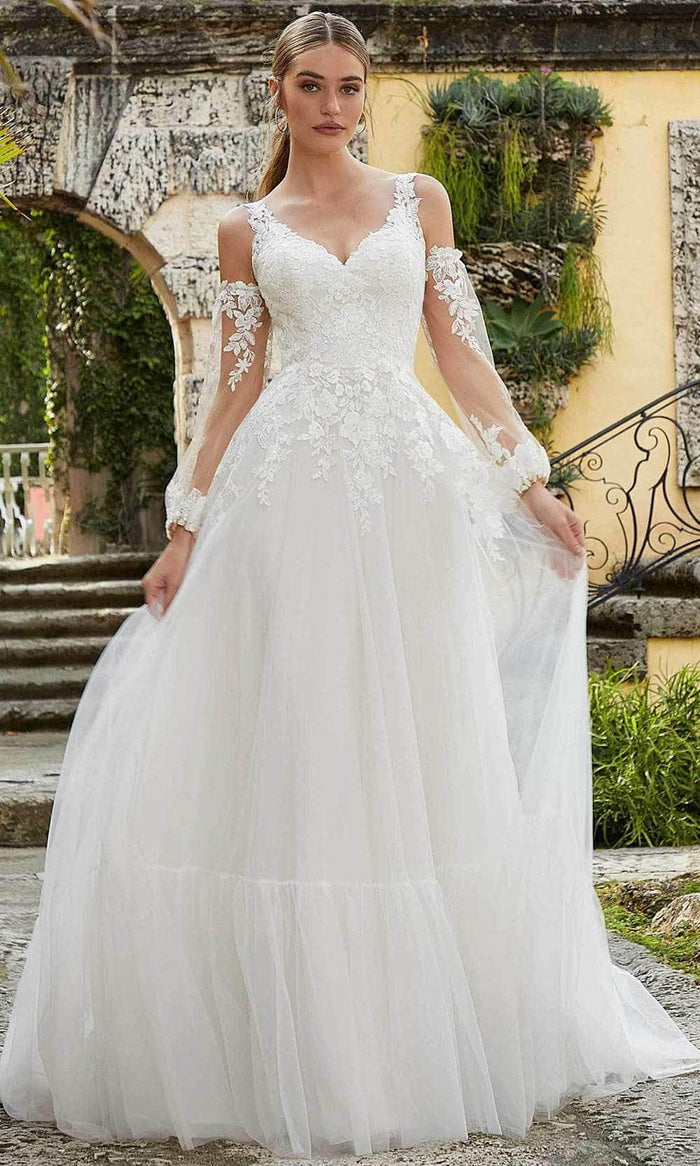 Mori Lee Bridal 6978 - Detachable Sleeve Bridal Gown Wedding Dresses 00 / Ivory/Champagne/Honey