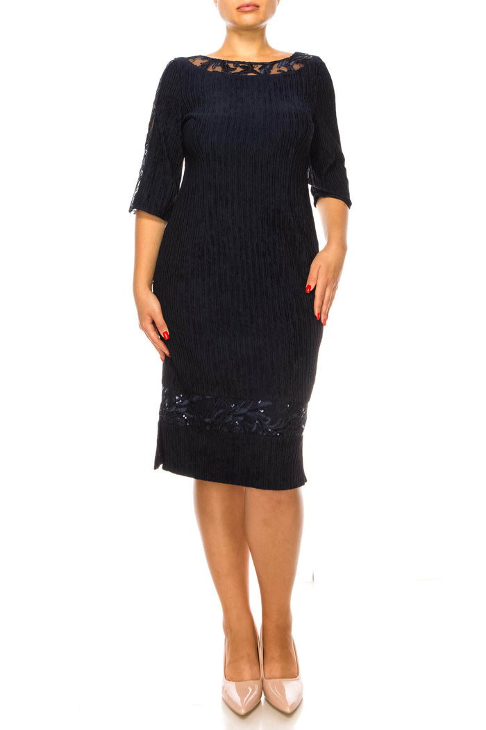 New Yorker's Apparel 4020 - Embroidered Sequin Dress Special Occasion Dress