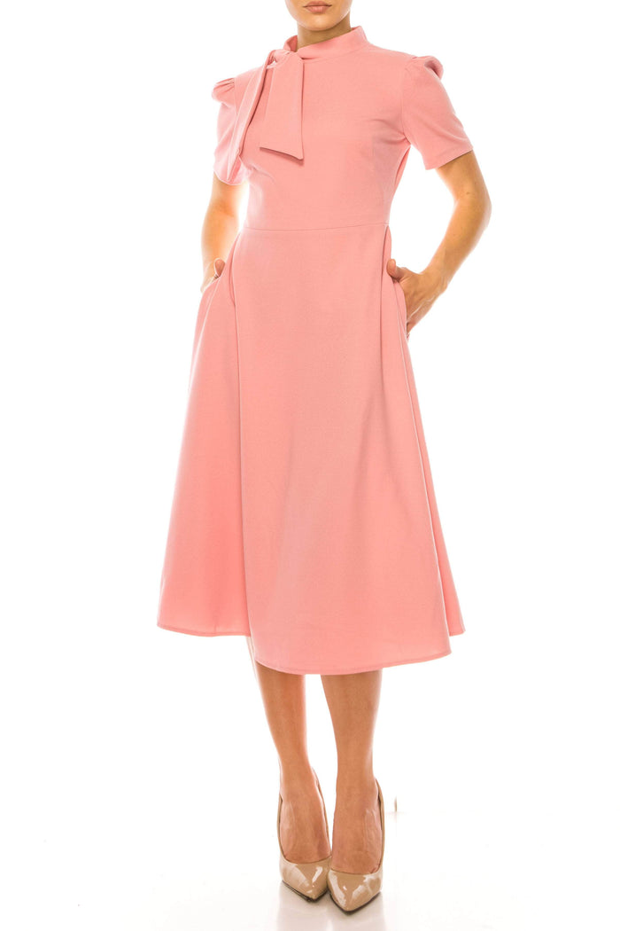 New Yorker's Apparel GT604M - Tie High Neck Dress Special Occasion Dress