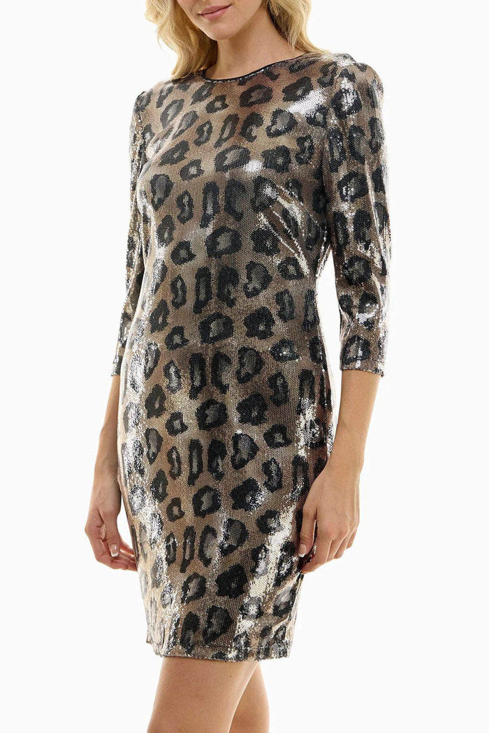 Nicole Miller MD3H1992H - Animal Print Sequin Dress Special Occasion Dress