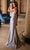 Nox Anabel A1588 - Ruched Deep V Satin Slit Gown Special Occasion Dress