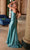 Nox Anabel A1588 - Ruched Deep V Satin Slit Gown Special Occasion Dress