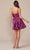 Nox Anabel A825 - Ruched Halter Metallic Cocktail Dress Cocktail Dresses 10 / Magenta