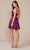 Nox Anabel A825 - Ruched Halter Metallic Cocktail Dress Cocktail Dresses 10 / Magenta