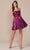 Nox Anabel A825 - Ruched Halter Metallic Cocktail Dress Cocktail Dresses 10 / Magenta