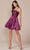 Nox Anabel A825 - Ruched Halter Metallic Cocktail Dress Cocktail Dresses 10 / Magenta