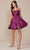 Nox Anabel A825 - Ruched Halter Metallic Cocktail Dress Cocktail Dresses 10 / Magenta