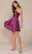 Nox Anabel A825 - Ruched Halter Metallic Cocktail Dress Cocktail Dresses 10 / Magenta