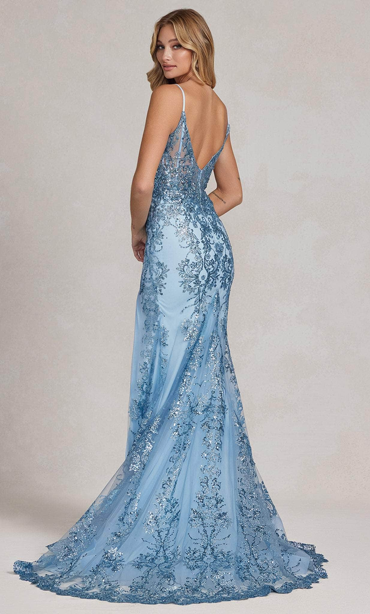 Nox Anabel C1197 - Illusion Glitter Prom Gown – Couture Candy