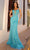 Nox Anabel E1274 - Wide Strap Sequin Evening Dress Special Occasion Dress 0 / Turquoise