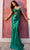 Nox Anabel E1292 - Draped Sheath Prom Dress Special Occasion Dress 0 / Emerald