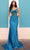 Nox Anabel E1292 - Draped Sheath Prom Dress Special Occasion Dress 0 / Peacock Teal