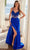 Nox Anabel E1711 - Beaded V-Neck Sheath Gown with Ruched Waist Special Occasion Dress